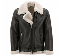 Homme Veste de Peau Mouton James en Cuir Mérinos Fourrure Véritable