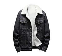 Homme Veste en Denim Chaude, Veste en Denim Doublure Polaire Sherpa Chaude Mode Plus Taille Outil Boutique Couleur Unie Épais Manteau d'Hiver Confortable Parkas Veste Bomber Militaire, gris, 5XL