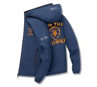 Homme Veste Imperméable Pour World of Warcra-ft, classique décontractée printemps automne légère, Idéal pour les voyages imperméables et les vestes de sport, légère(Blue,3XL)