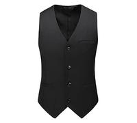 Homme Veste sans manches Grande Taille Formel Gilet de Western Costume Hauts sans manches élégants Gilets de costume de dîner de mariage d'affaires Noir 5XL