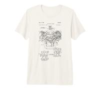 Homme Vintage Engine Block Blueprint Diagram - Men's Car Graphic T-Shirt Haut de Gamme