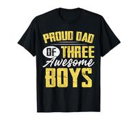 Homme Vintage Fête des Pères Grandpa Proud Dad of Three Awesome Boys T-Shirt
