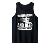Homme Wakeboard et bière c'est pourquoi je suis ici - Wakeboard Débardeur