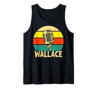 Homme Wallace Microphone rétro avec nom Amusant des années 80 Débardeur