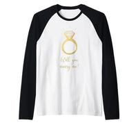 Homme Will You Marry Me Engagement Mariage Bachelorette Assortie Manche Raglan
