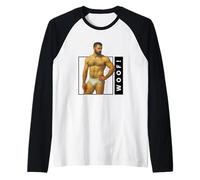 Homme Woof Beefcake Ours rétro Gay Pride Queer Masculinity Art Manche Raglan