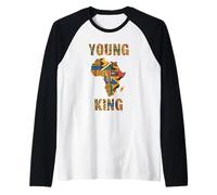 Homme Young King Carte Afrique Kente Motif Fierté Afro Jeunesse Manche Raglan