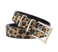 Hommes 2 cm Simili cuir Mode Ceinture Occasionnel Imprimé léopard Ceinture, Jaune, 105 cm