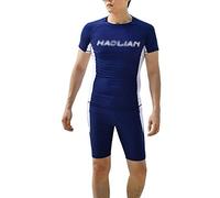 Hommes 2 pièces Ample Grande Taille Séchage Rapide Maillot de Bain T-Shirt à Manches Courtes à col Rond et Short Boxer Quick Drying Natation Surfing Combinaisons Plongée Surf 7 5XL