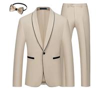 Hommes 2 pièces chall Lapel Smoking Un Bouton Couleur Blazer et Pantalon Ensemble de soirée Prom Business dîner Costumes