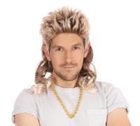 Hommes 2 Ton Mulet Perruque 80s Pop Star Costume Déguisement Adulte Accessoire