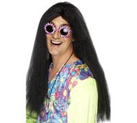 Hommes 60s 1960s 60's Hippie Déguisement Perruque Marron par Smiffys