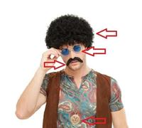 Hommes 60s 1960s Hippie Perruque & Accessoires Déguisement Kit 1960's Par