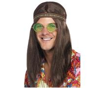 Hommes 60s 70s Déguisement Kit Bandeau+Lunettes+Collier Instantané Kit Adultes