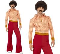 Hommes 70s 1970s Authentique 70's Mec Costume Déguisement M-XL Neuf Par Smiffys