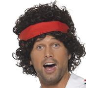 Hommes 80s 1980s 1980's Joueur de Tennis Perruque Déguisement & Bandeau Mcenroe