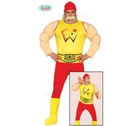Hommes 80s Rétro Lutteur Costume Déguisement 1980s Tenue Neuf Fg