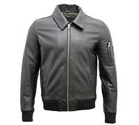 Hommes A2 Noir Cuir Analine Cuir Bombardier Veste XL