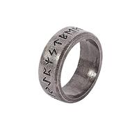 Hommes Acier Inoxydable Simple Vintage Oracle Anneau Lisse Punk Viking Rune amulette Nordique Poli Anneau Bijoux Cadeau