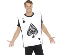 Hommes Adulte Carte à Jouer Costume Déguisement Ace Of Spades Réversible Neuf