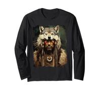 Hommes amérindiens Loups Manche Longue