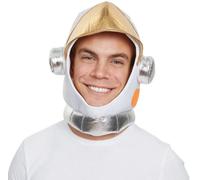 Hommes Astronaute Casque Chapeau Feutre Souple or & Blanc pour Déguisement