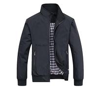 Hommes avec doublure Hommes Mode Business Solid Col montant Loisirs Grande veste zippée Afrique Homme, Noir , XXL