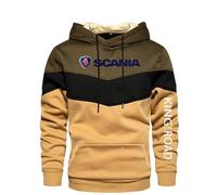 Hommes avec Poche À Capuche pour Scania Contraste Couleur Hauts À Capuche Vêtements À Capuche Pull Sweat-Shirt Impression Vestes À Manches Longues-Khaki||XL