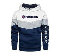 Hommes avec Poche À Capuche pour Scania Contraste Couleur Hauts À Capuche Vêtements À Capuche Pull Sweat-Shirt Impression Vestes À Manches Longues-White||L