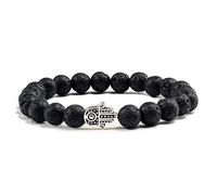 Hommes Black Lava Matte Perles Natural Volcanic Stone Bracelets Bangles Femmes Yoga Prayer Gift Hand