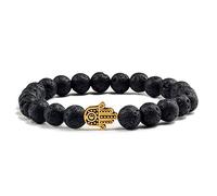 Hommes Black Lava Matte Perles Natural Volcanic Stone Bracelets Bangles Femmes Yoga Prayer Gift Hand