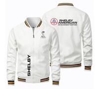 Hommes Bom.bardier D'hiver co.bra snake muscle car, Veste Homme Bombers Col Montant, Manteau à Manches Longues pour Unisexe, Veste(White,XXL)