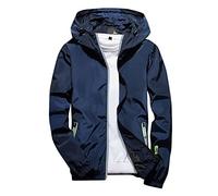 Hommes Bomber Vestes Casual Imperméable À Capuche Veste Automne Piste Sports Coupe-Vent en Plein Air Vêtements De Travail Mince Sportwear Pluie Haute Vestes Manteau avec Poches Zippées