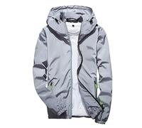 Hommes Bomber Vestes Casual Imperméable À Capuche Veste Automne Piste Sports Coupe-Vent en Plein Air Vêtements De Travail Mince Sportwear Pluie Haute Vestes Manteau avec Poches Zippées