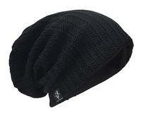Hommes Bonnets Slouch Beanie Crâne Tricoter Grand Ski Hiver Chapeaux B08, 019-Noir, Circonférence: 54-58cm