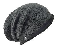 Hommes Bonnets Slouch Beanie Crâne Tricoter Grand Ski Hiver Chapeaux B08, 21-Gris, Circonférence: 54-58cm