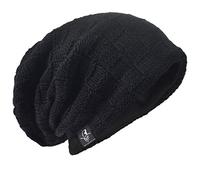 Hommes Bonnets Slouch Beanie Crâne Tricoter Grand Ski Hiver Chapeaux B08, 21-Noir, Circonférence: 54-58cm