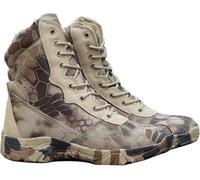 Hommes Bottes De Plein Air Marche Camping à Lacets Bottes De L’armée Camouflage Militaire Tactique Imperméable Bottes De Combat Trekking Randonnée Cheville, E, 46 EU