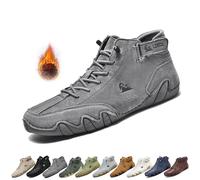 Hommes Bottes Hautes en Daim Faites à la Main, décontractées à enfiler chaussures imperméables antidérapantes confortables légères chaussures d'extérieur pieds nus pour randonnée et conduite ( Color :
