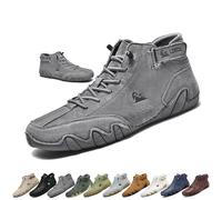Hommes Bottes Hautes en Daim Faites à la Main, décontractées à enfiler chaussures imperméables antidérapantes confortables légères chaussures d'extérieur pieds nus pour randonnée et conduite ( Color :