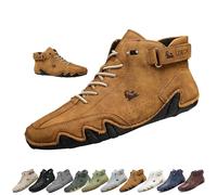 Hommes Bottes Hautes en Daim Faites à la Main, décontractées à enfiler chaussures imperméables antidérapantes confortables légères chaussures d'extérieur pieds nus pour randonnée et conduite ( Color :