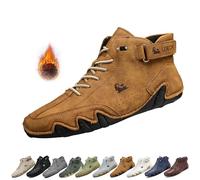 Hommes Bottes Hautes en Daim Faites à la Main, décontractées à enfiler chaussures imperméables antidérapantes confortables légères chaussures d'extérieur pieds nus pour randonnée et conduite ( Color :