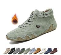 Hommes Bottes Hautes en Daim Faites à la Main, décontractées à enfiler chaussures imperméables antidérapantes confortables légères chaussures d'extérieur pieds nus pour randonnée et conduite ( Color :