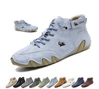 Hommes Bottes Hautes en Daim Faites à la Main, décontractées à enfiler chaussures imperméables antidérapantes confortables légères chaussures d'extérieur pieds nus pour randonnée et conduite ( Color :
