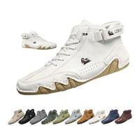 Hommes Bottes Hautes en Daim Faites à la Main, décontractées à enfiler chaussures imperméables antidérapantes confortables légères chaussures d'extérieur pieds nus pour randonnée et conduite ( Color :