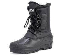 Hommes Boue Lacer Court Nylon Hiver Neige Pluie Lacer Canard Bottes - BLK45 - AYC0141