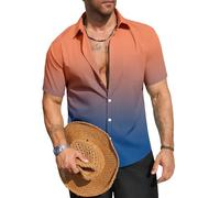 Hommes Bouton en Bas Chemise à Manches Courtes Chemises décontractées (FR/ES, Alpha/Lettres, XXL, Taille Normale, Taille Normale, #2)