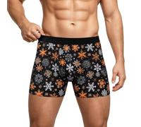 Hommes Boxers Noel Imprime Taille Basse Ceinture Elastique Respirant | Jambe Courte, Calecon Decontracte, Graphique Humoristique Festif, Sous Vetement Chaud, Pour Reveillon Et Detendue
