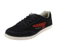 Hommes Bugatti Daim Décontracté Cuir à Lacets Baskets Bleu Foncé Marine Taille