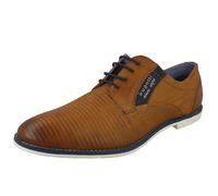 Hommes Bugatti Stylé Cognac Cuir Chaussures à Lacets : 313-11117